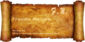 Frecska Mariann névjegykártya
