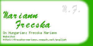 mariann frecska business card